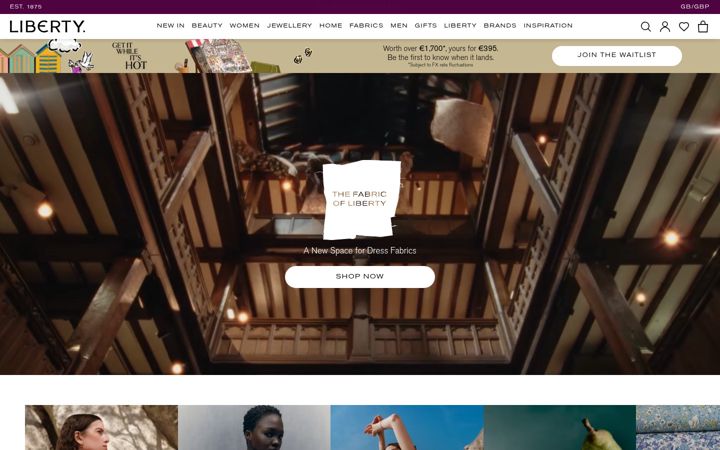 Screenshot of liberty.co.uk