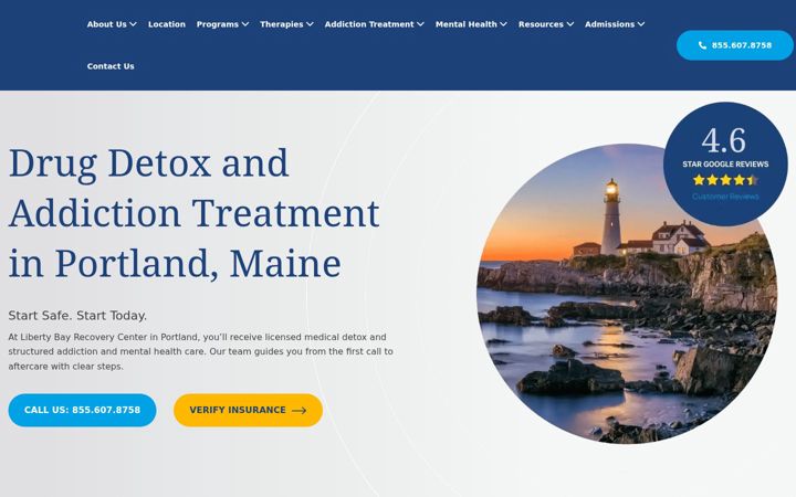 Screenshot of libertybayrecovery.com