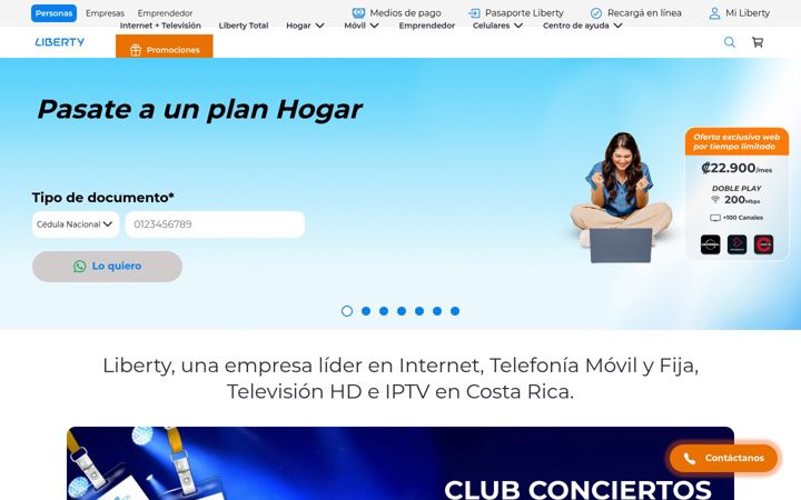 Screenshot of libertycr.com
