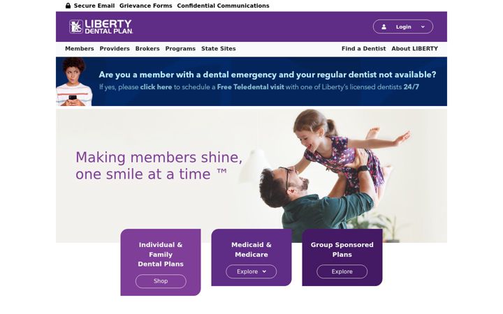 Screenshot of libertydentalplan.com
