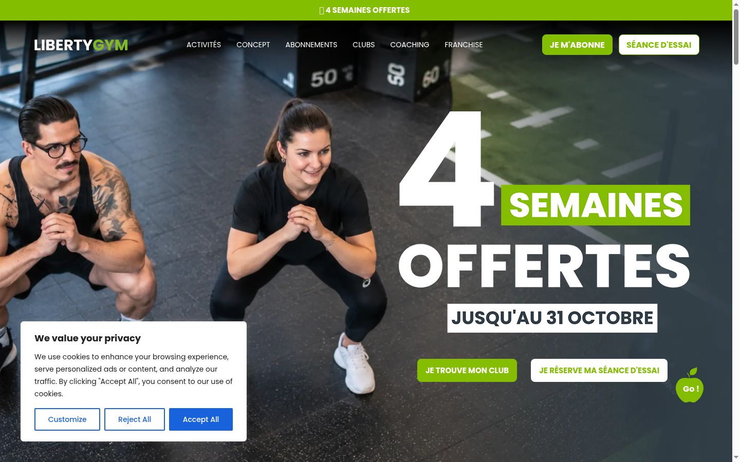 Snímek obrazovky baneru souhlasu zobrazeného před jakoukoli interakcí