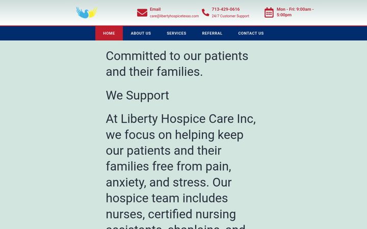 Screenshot of libertyhospicetexas.com