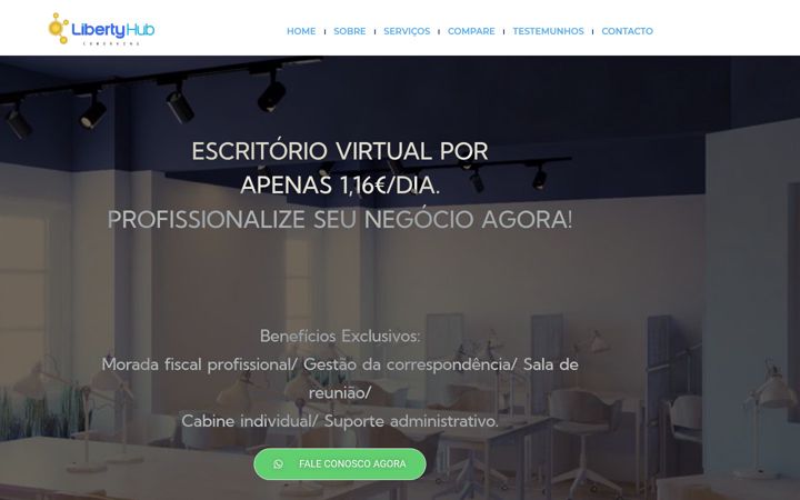 Screenshot of libertyhubcoworking.com
