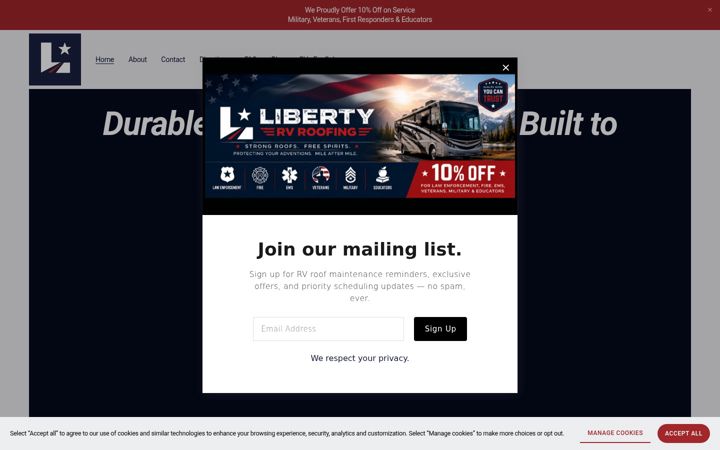 Screenshot of libertyrvcenter.com
