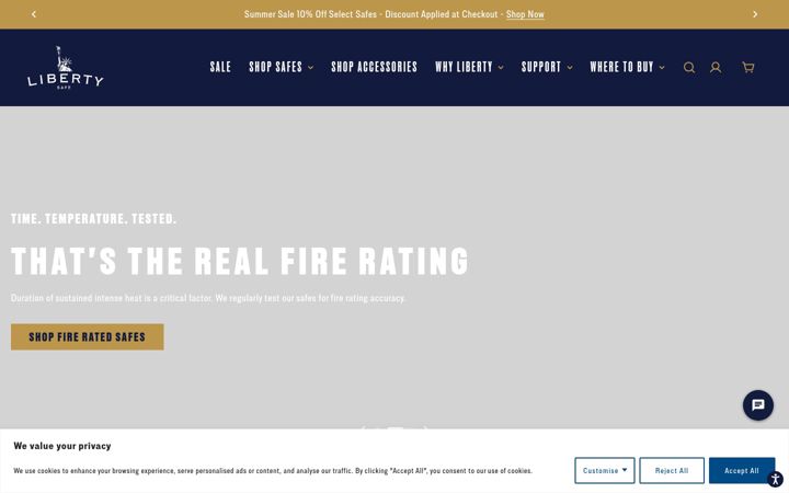 Screenshot ta' libertysafe.com