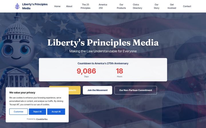 Screenshot of libertysprinciplesmedia.com