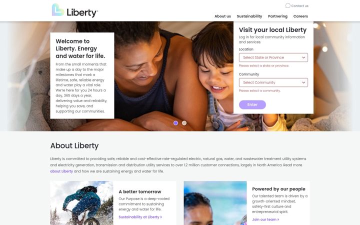 Screenshot of libertyutilities.com