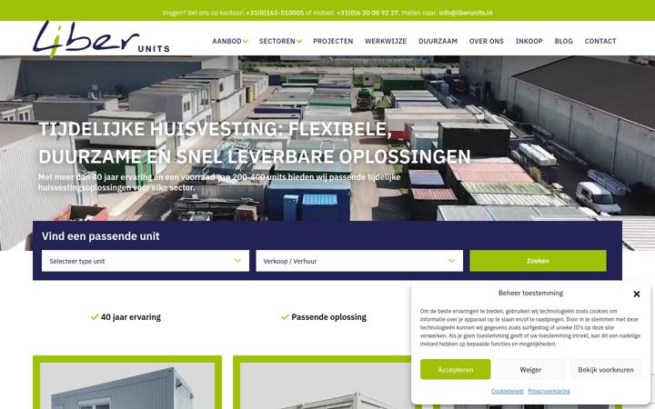 Screenshot of liberunits.nl