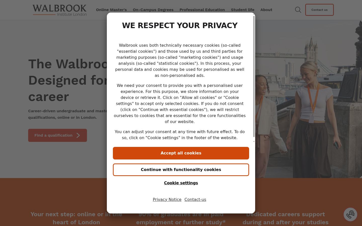 Screenshot of the consent banner shown before any interaction