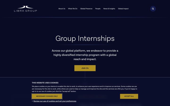 Screenshot of librainternship.com