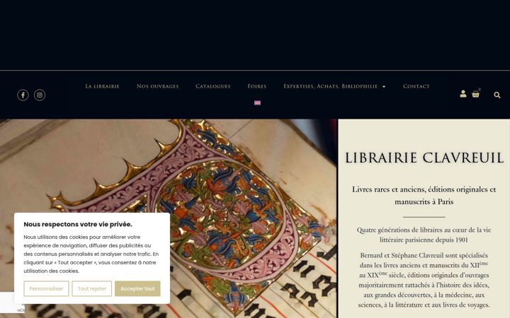 Screenshot of librairieclavreuil.com