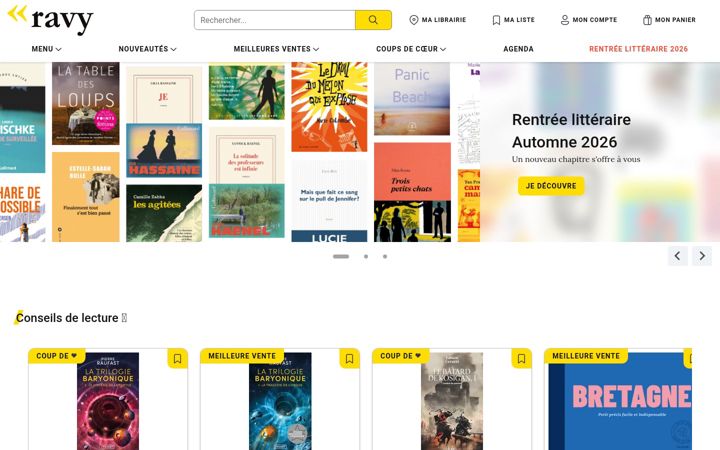 Screenshot of librairieravy.fr