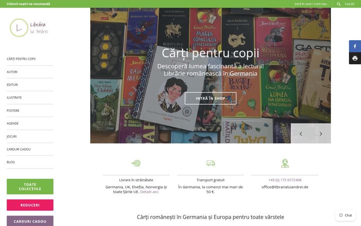 Screenshot of librarialuiandrei.de