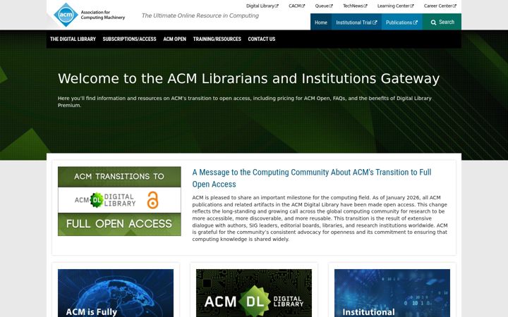 Screenshot of libraries.acm.org