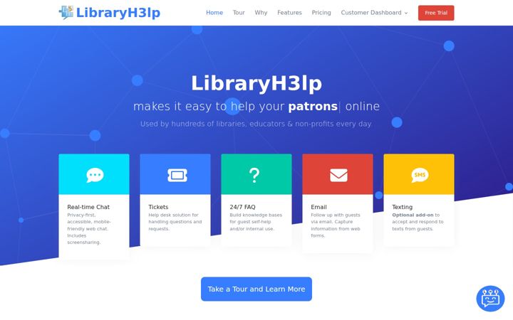 Screenshot of libraryh3lp.com