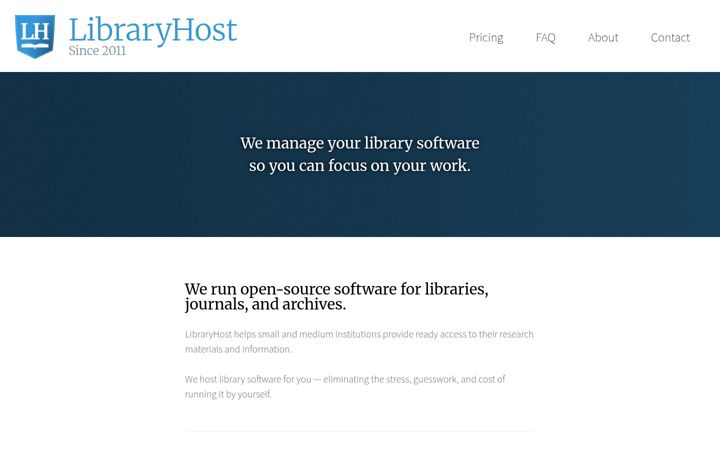 Skärmbild av libraryhost.com