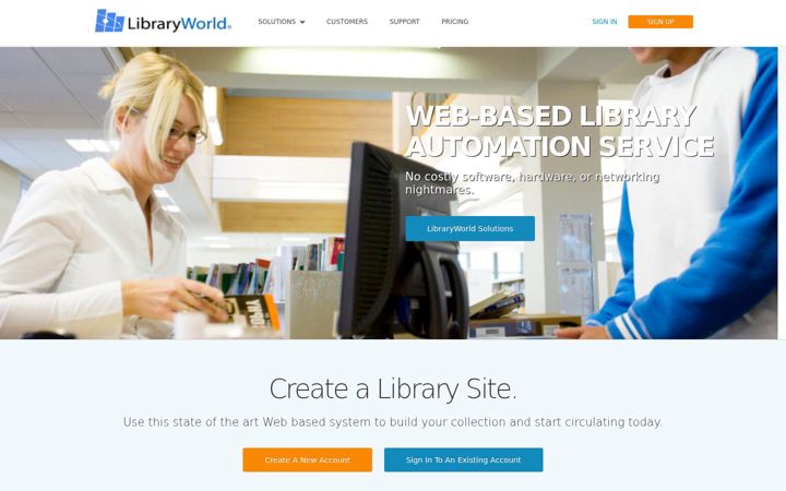 Screenshot of libraryworld.com