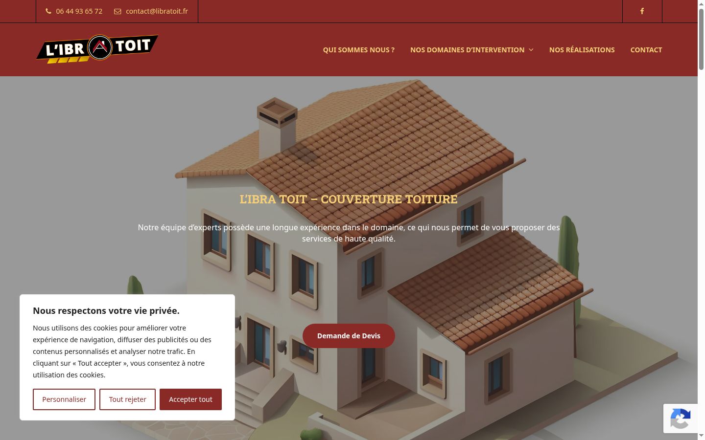 Screenshot del banner di consenso mostrato prima di qualsiasi interazione