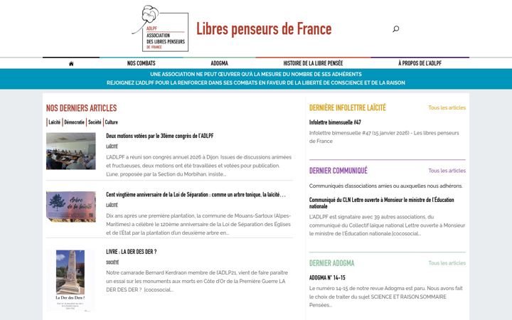 Screenshot of libre-penseur-adlpf.com