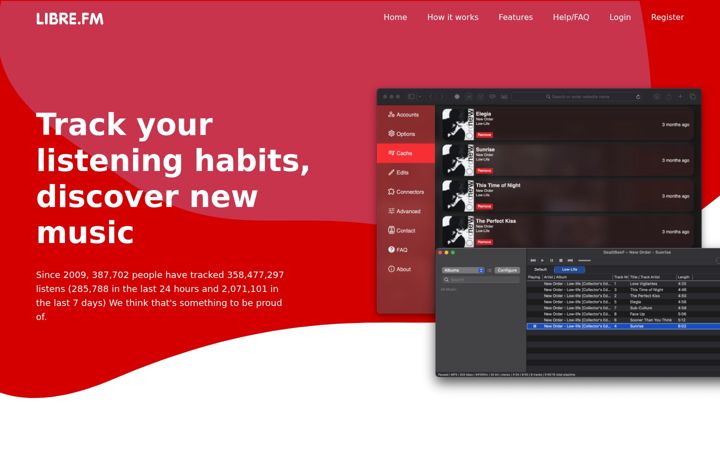 Screenshot of libre.fm