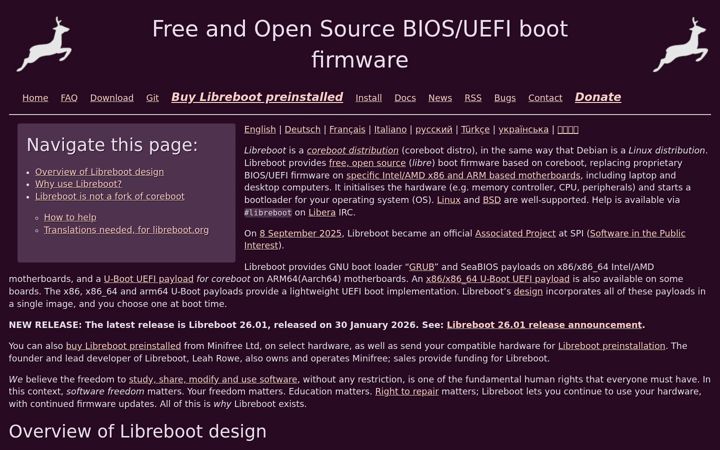 Képernyőkép: libreboot.org