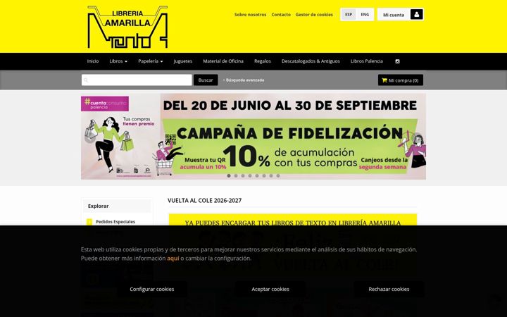 Screenshot of libreriaamarilla.com