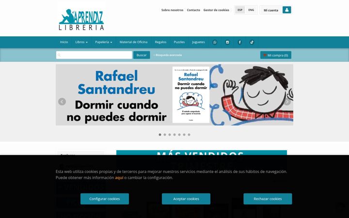Screenshot of libreriaelaprendiz.com