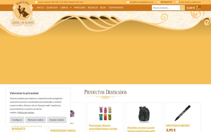 Screenshot of libreriasiglodeoro.com