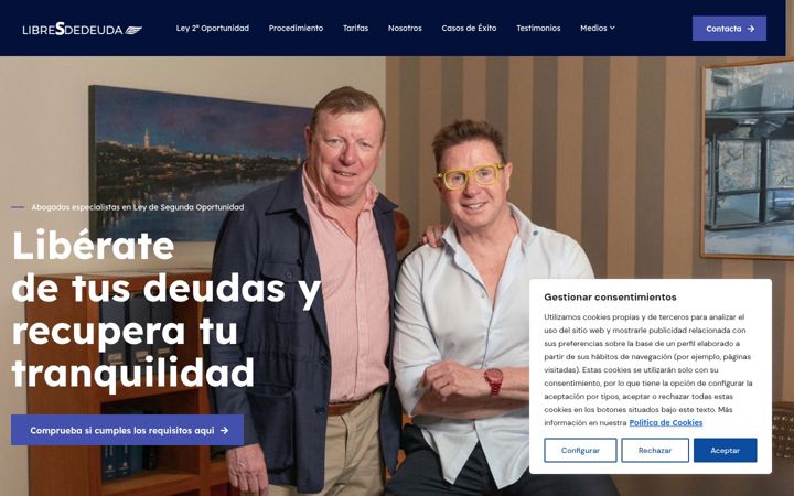 Screenshot of libresdedeuda.com