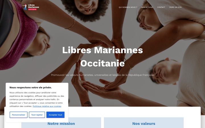 Screenshot of libresmariannesoccitanie.org