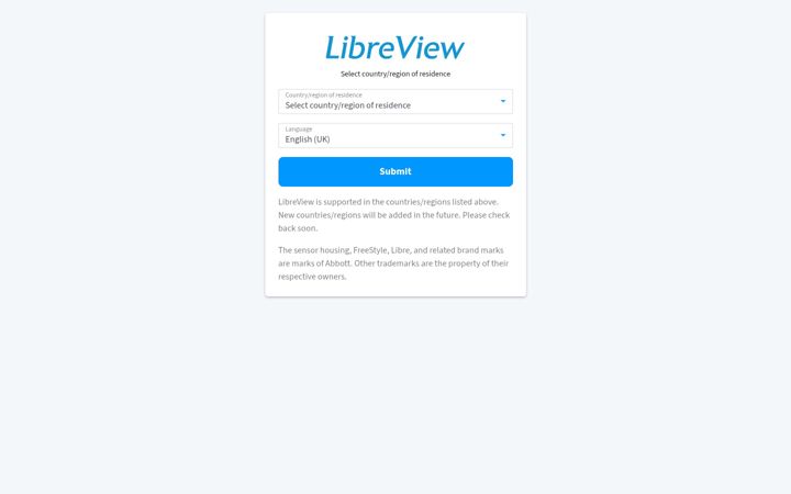 Screenshot of libreview.com