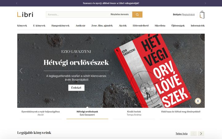Screenshot von libri.hu