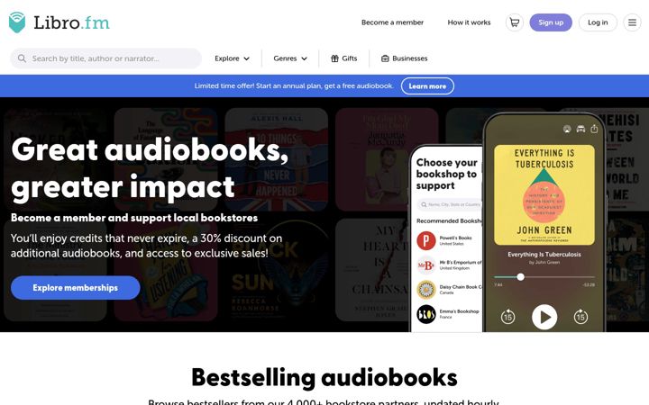 Screenshot ta' libro.fm