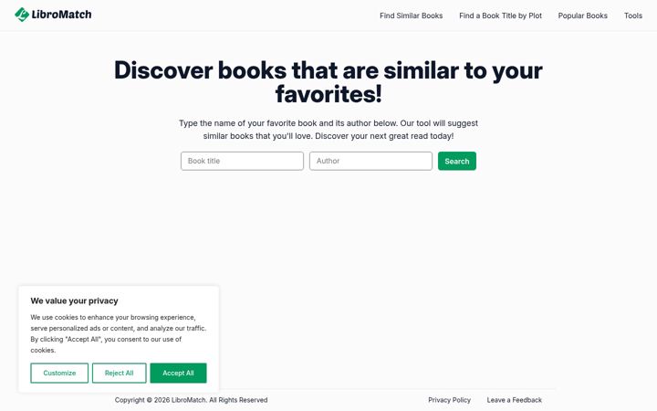 Screenshot of libromatch.com