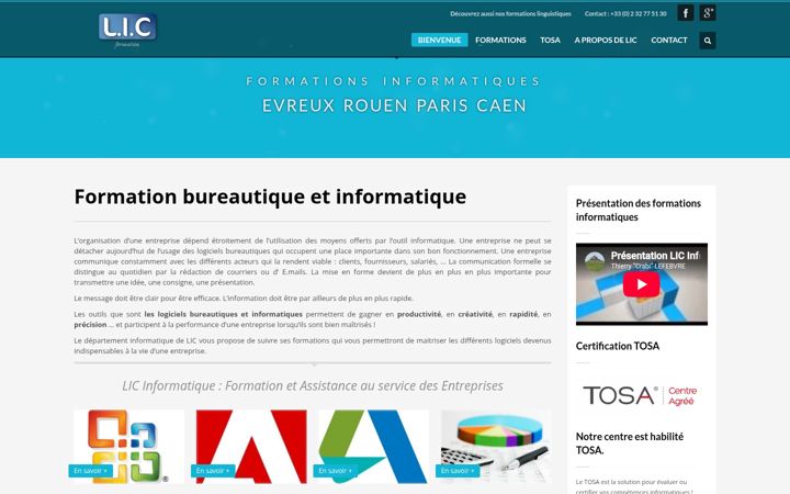 Screenshot of lic-informatique.fr
