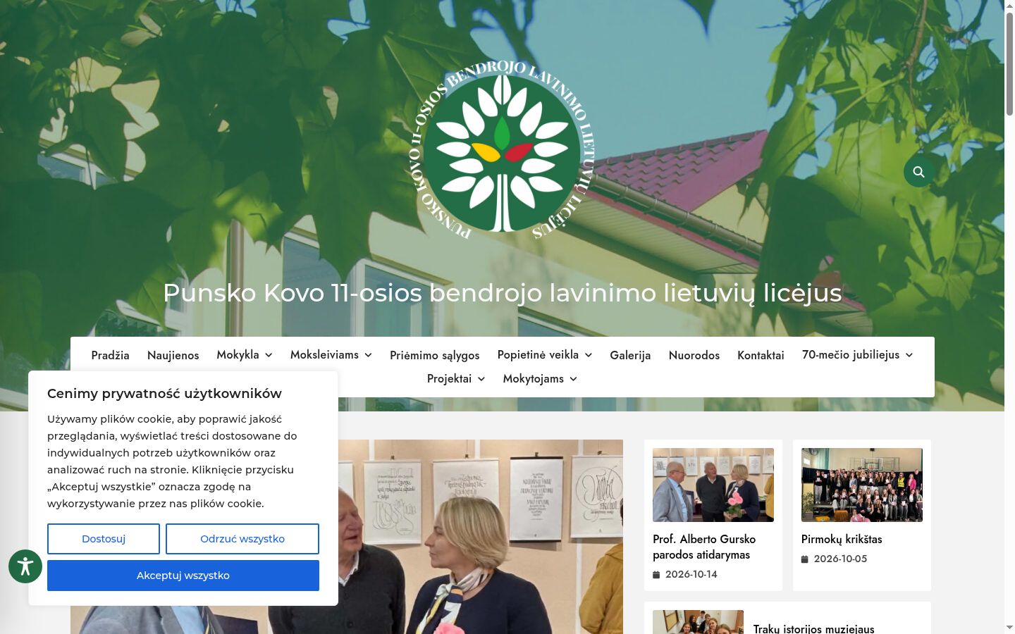 Snimka zaslona bannera za privolu prikazanog prije bilo kakve interakcije