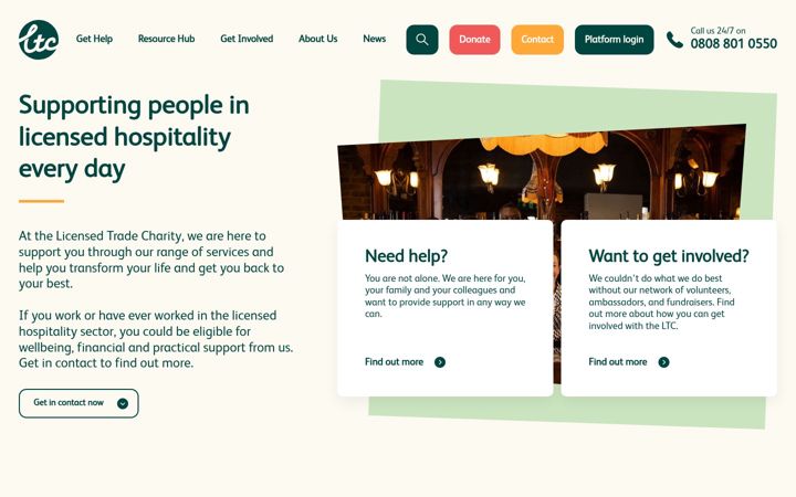 Screenshot of licensedtradecharity.org.uk