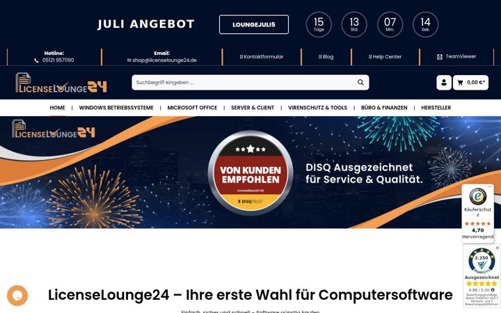Screenshot of licenselounge24.de