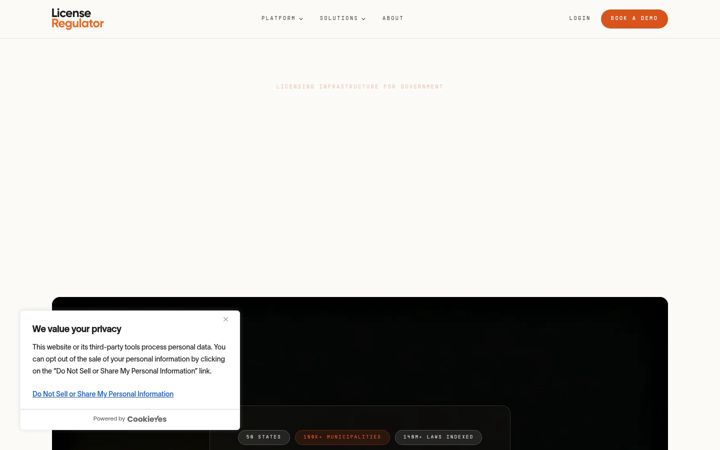 Screenshot of licenseregulator.com