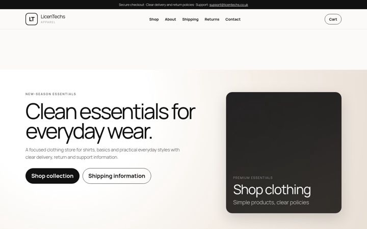 Screenshot of licentechs.co.uk