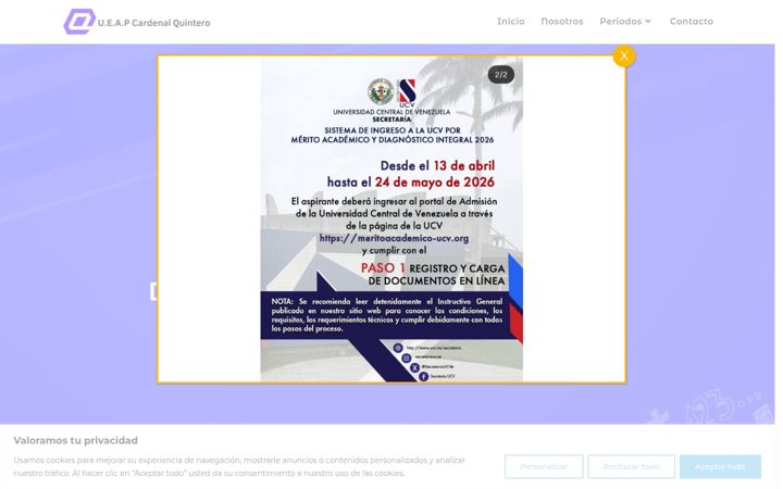 Screenshot of liceocardenalquintero.com