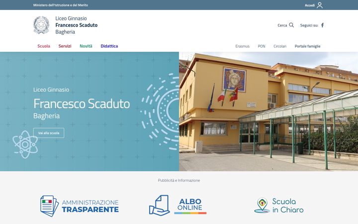 Screenshot of liceoscadutobagheria.edu.it