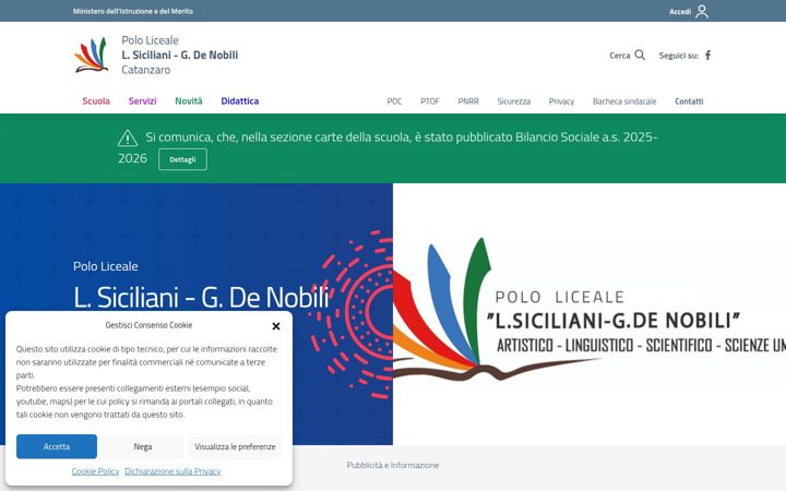 Screenshot of liceosicilianidenobili.edu.it