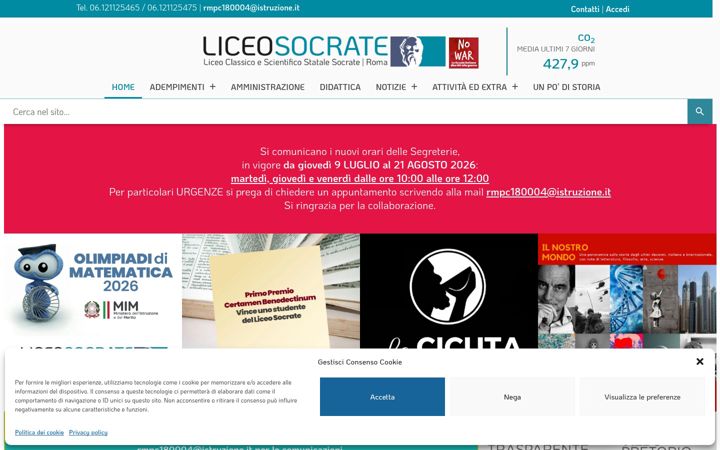 Screenshot of liceosocrate.edu.it