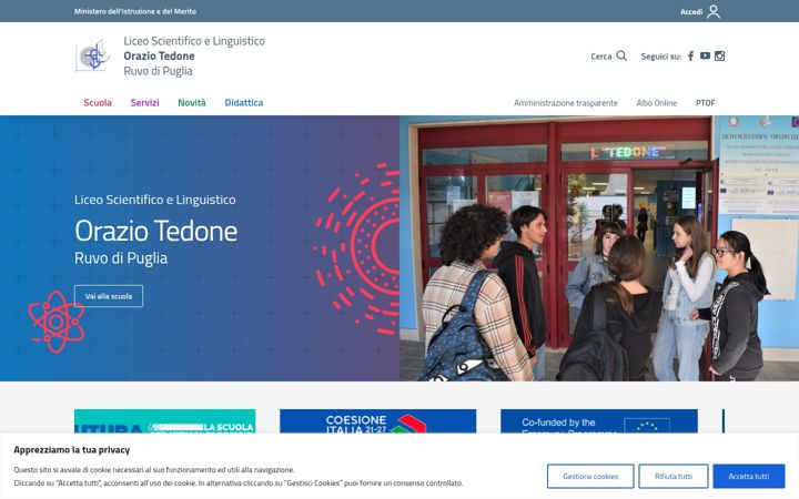 Screenshot of liceotedone.edu.it