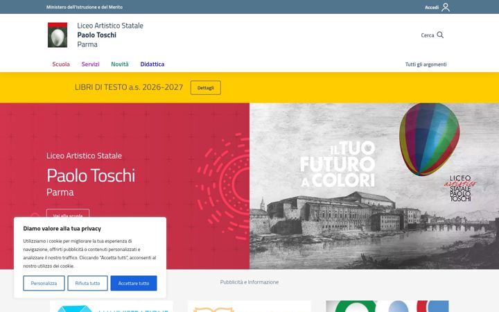 Screenshot of liceotoschi.edu.it