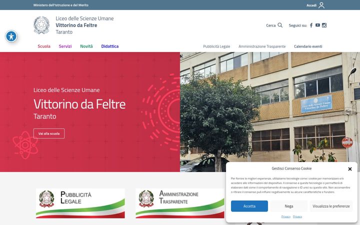 Screenshot of liceovittorino.edu.it