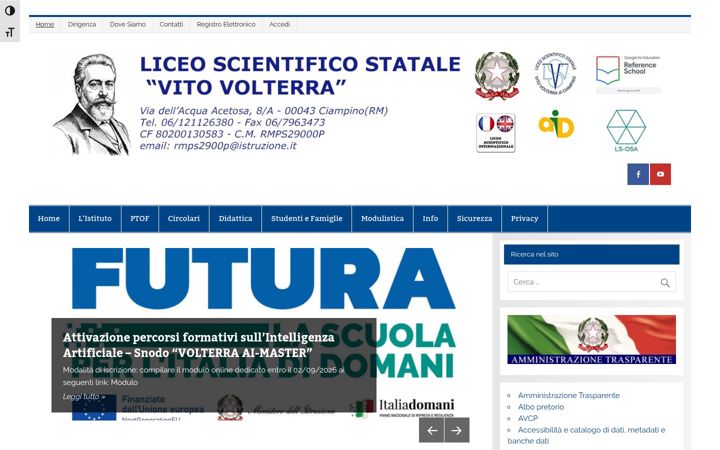 Screenshot of liceovolterra.edu.it