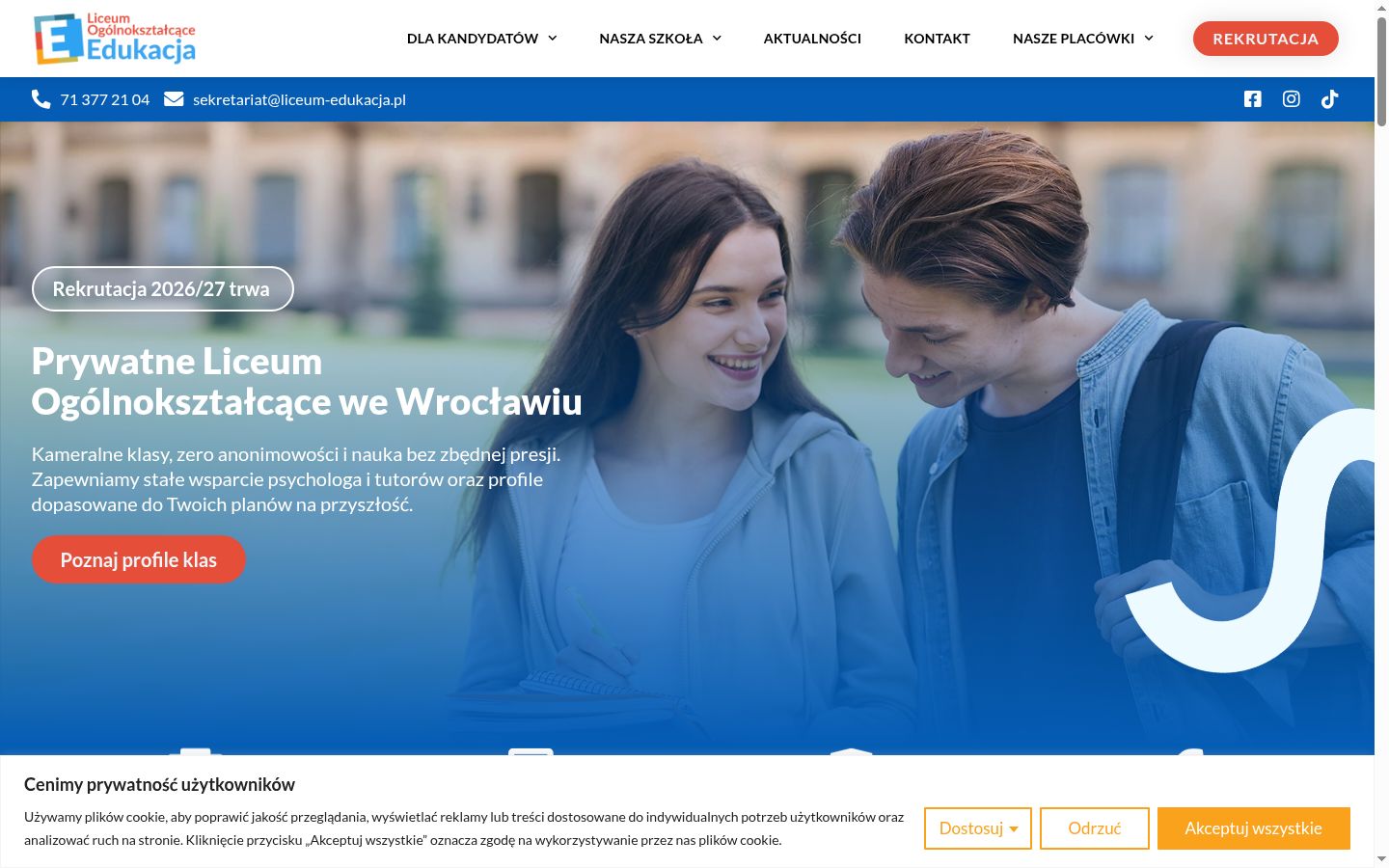 Zrzut ekranu banera zgody wyświetlanego przed jakąkolwiek interakcją