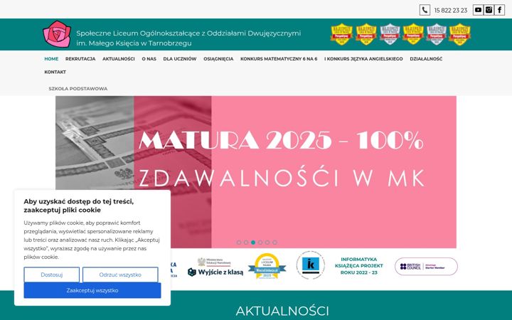 Screenshot of liceummalyksiaze.pl